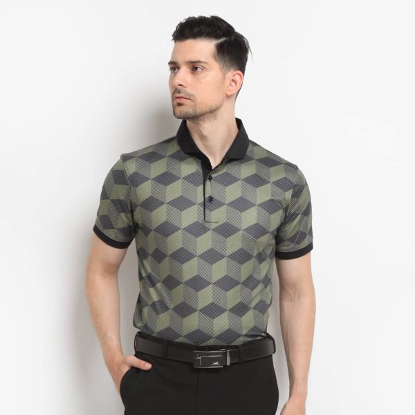 CUBISM POLO - BLACK AND GOLD