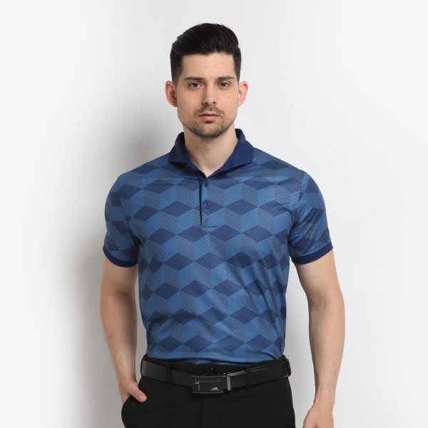 CUBISM POLO - TEAL NAVY