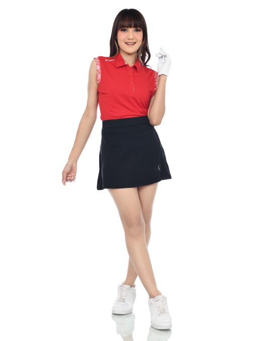 Svingolf Women Vlower Baju Golf Wanita Polo - Flag Red