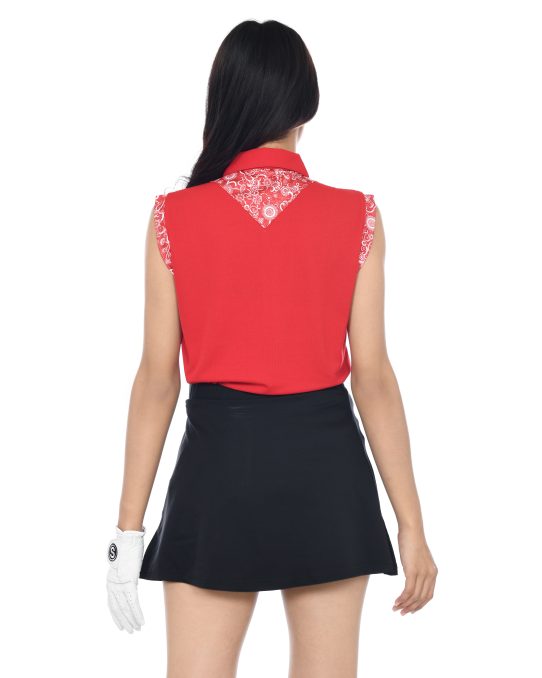 Svingolf Women Vlower Baju Golf Wanita Polo - Flag Red