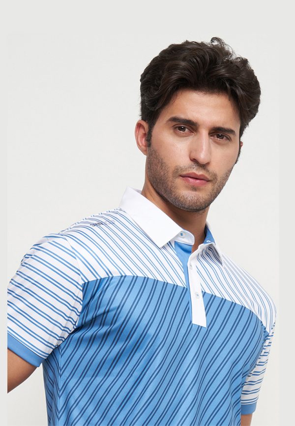 BRAND SVINGOLF (BG WHITE)5488_5 Svingolf Bowling Polo Baju Golf Pria - Lichien Blue