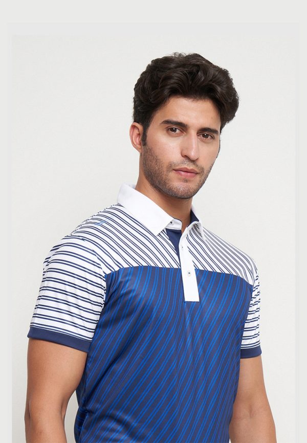 BRAND SVINGOLF (BG WHITE)5503_5 Svingolf Bowling Polo Baju Golf Pria - Navy