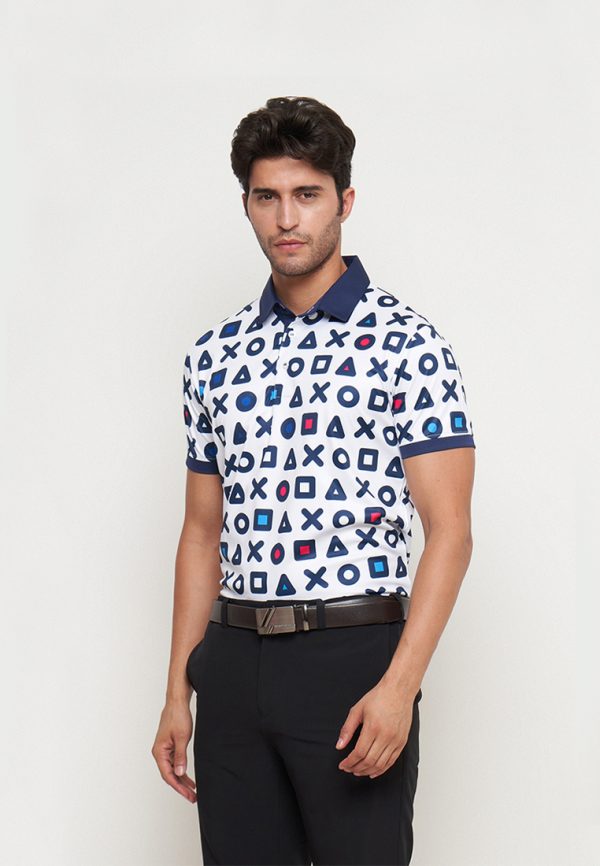 BRAND SVINGOLF (BG WHITE)5512_2 Svingolf Xoxo Polo Baju Golf Pria - Navy