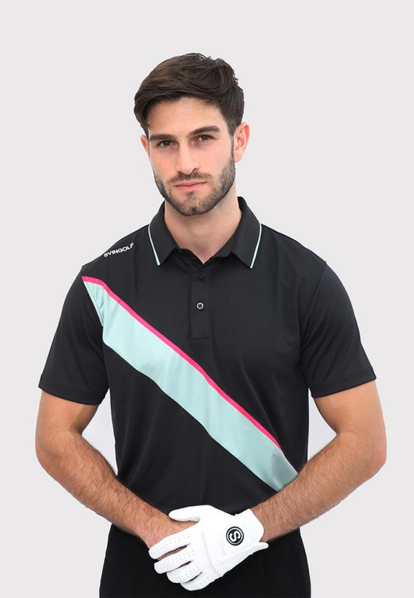Edd polo black a Svingolf Edd Polo Baju Golf Pria - Black