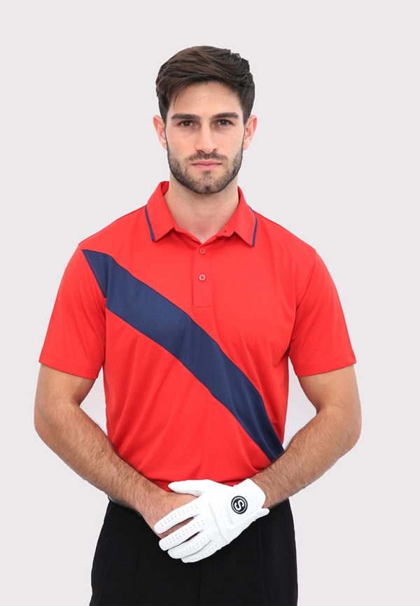 Edd polo red a Svingolf Edd Polo Baju Golf Pria - Red