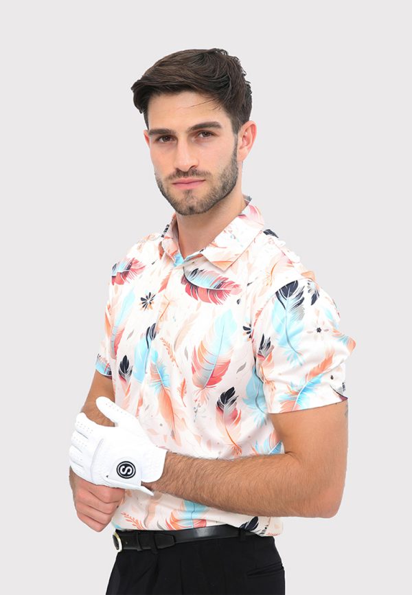 flying feather a Svingolf Flying Feather Polo Baju Golf Pria - Orange