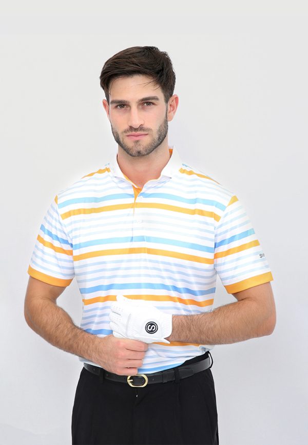 smooth line wlb b Svingolf Smooth Line Polo Baju Golf Pria - White Light Blue