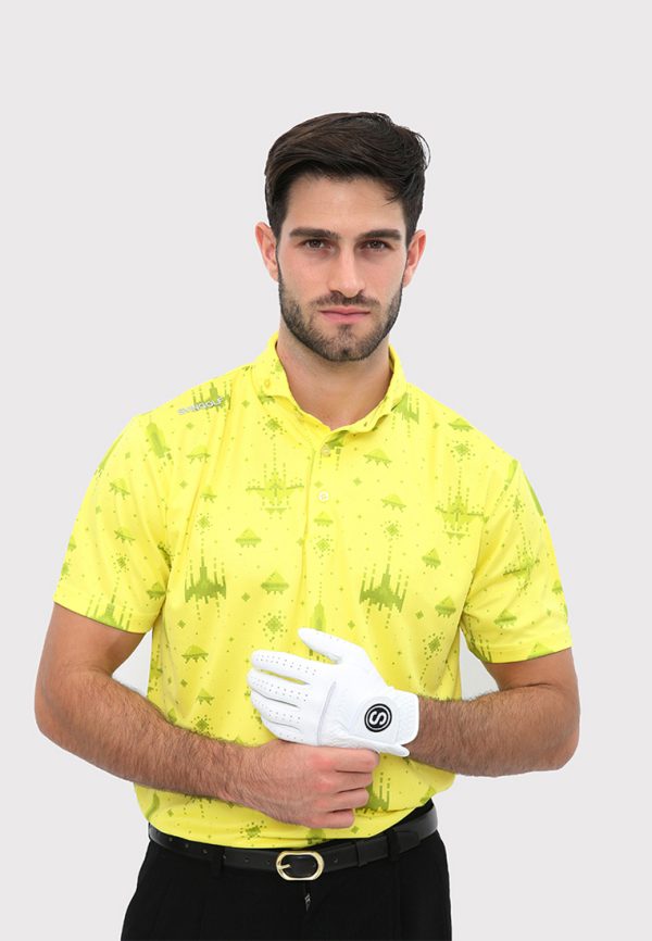 space bit yellow a Svingolf Space Bit Polo Baju Golf Pria - Yellow