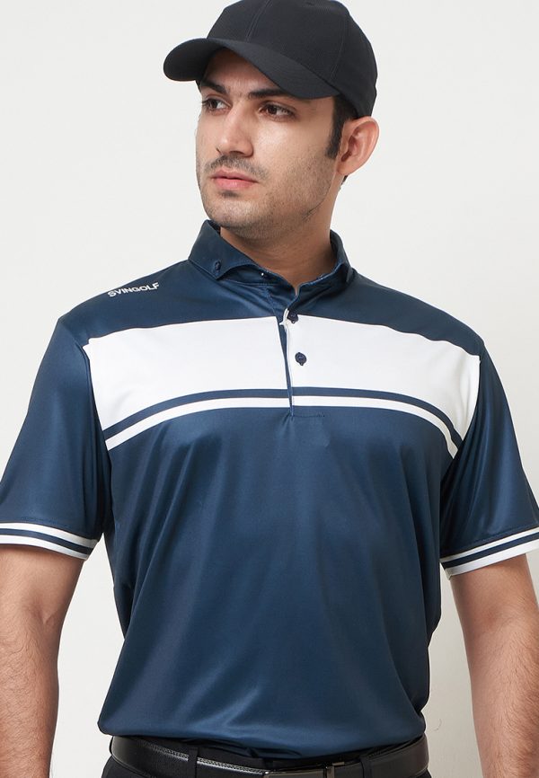 BRAND KREASI AKTIF MANDIRI (BG WHITE)5471_4 Svingolf Stroke Line Polo Baju Golf Pria-Gun Metal