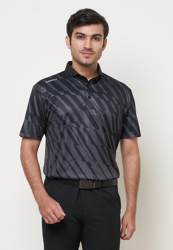 BRAND KREASI AKTIF MANDIRI (BG WHITE)5522_4 Svingolf Underline Baju Golf Pria-Black